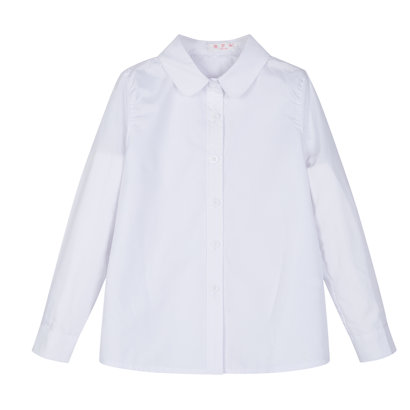 Follow Me Girls' Shirt Children's Boys White Shirt Inner Layer Undershirt School Uniform Inner Layer Versatile Shirt White 120