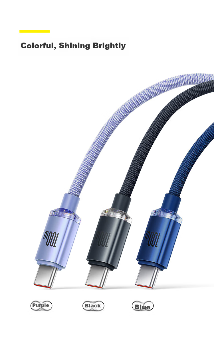 Baseus Type-C Data Cable Compatible with 66W Huawei 6A Charging Cable for Huawei Mate70Pro/P600/500 Honor 100W Super Fast Charging, 2 Meters Blue 12