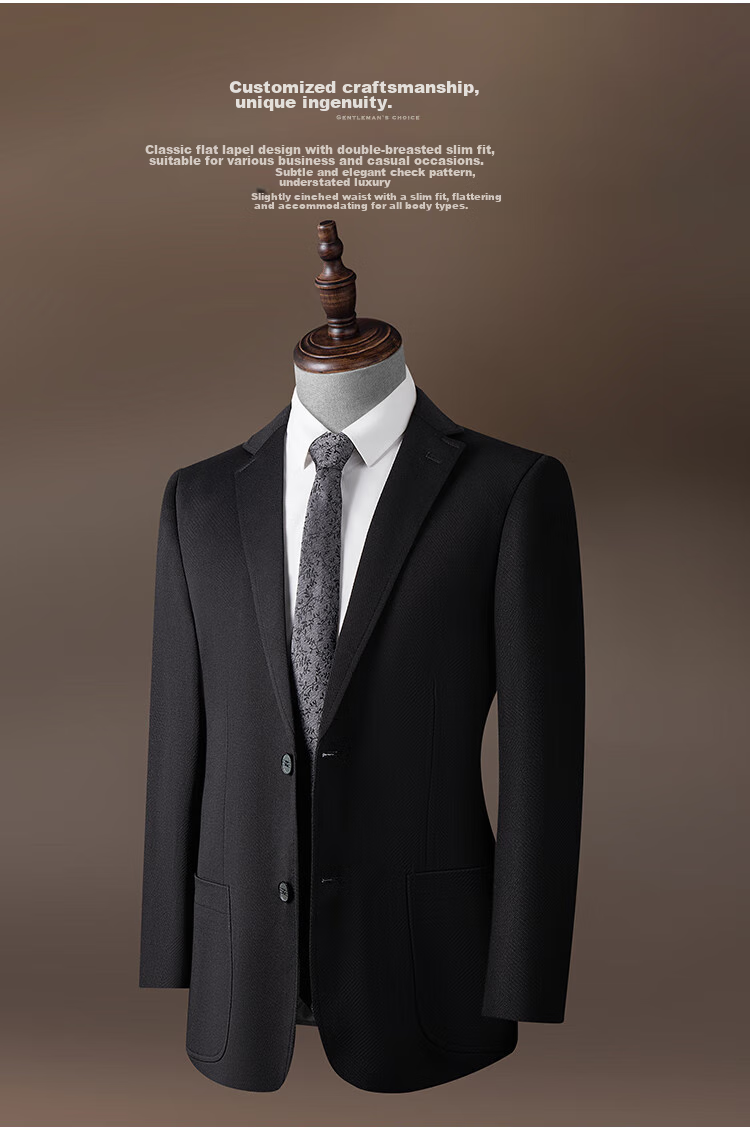 FIRS Men's Suit, Four-Season Style, Lightweight, Breathable, Crisp, Slim-Fit, Notch Lapel, Commuter Work Jacket 2