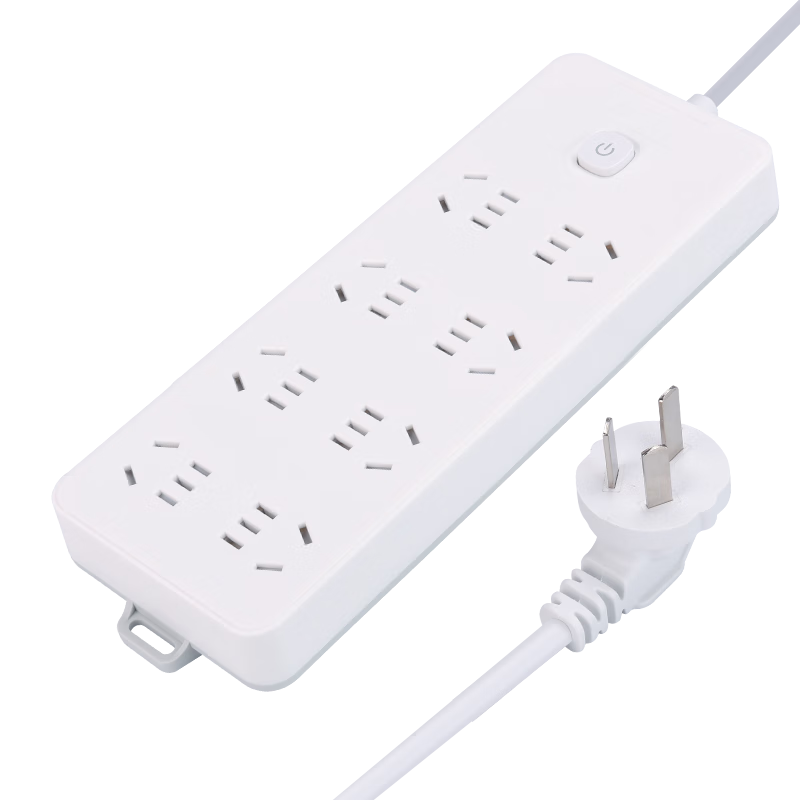 Cici New National Standard Power Strip/Extension Cord/Surge Protector/Power Bar/Outlet Strip/Power Board 8 Outlets with Master Switch, Total Length 1.8 Meters, A107