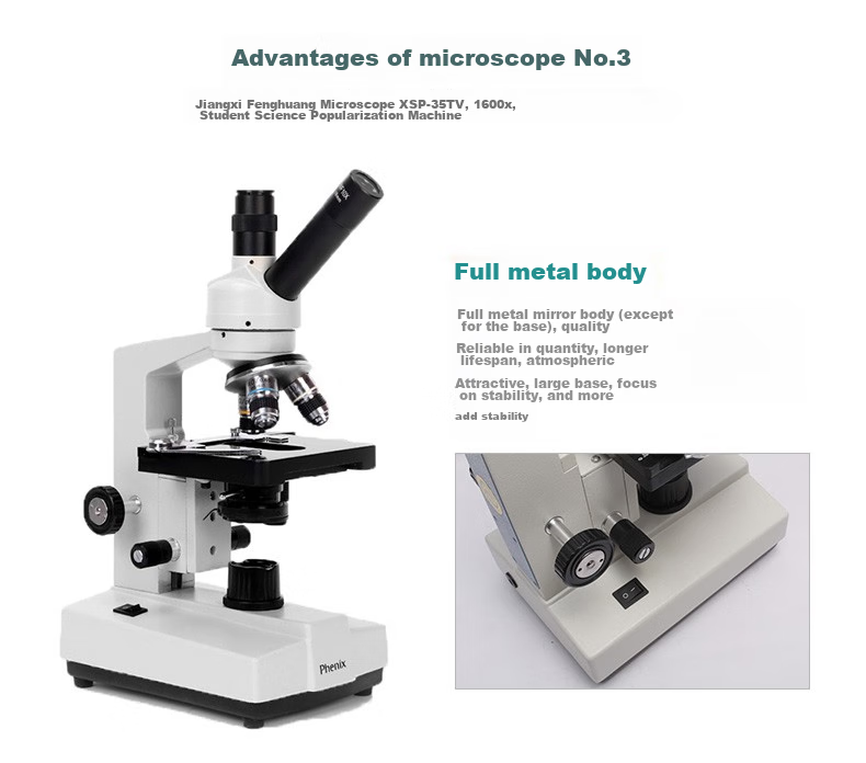 Phenix XSP-36 Binocular Biological Microscope, 1600x Magnification, Professional Scientific Experiment, Home Use, Livestock Breeding 7