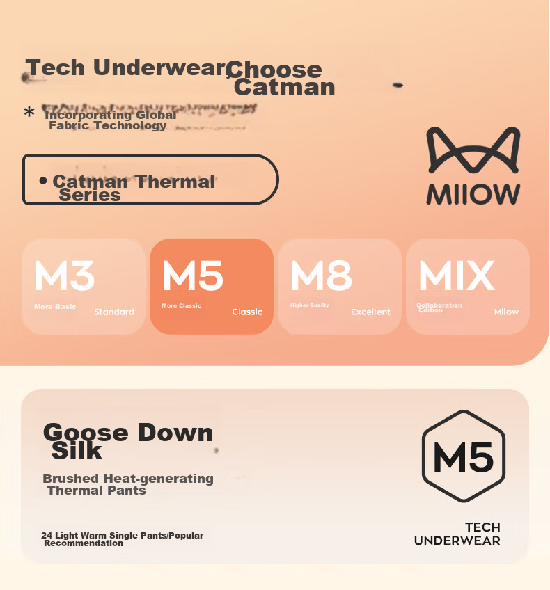 MiiOW [Down And Silk 7A Antibacterial] Men's Thermal Underwear, Warm Long Johns, Autumn And Winter Cold-Proof Inner Wear, 2026 New Style 1