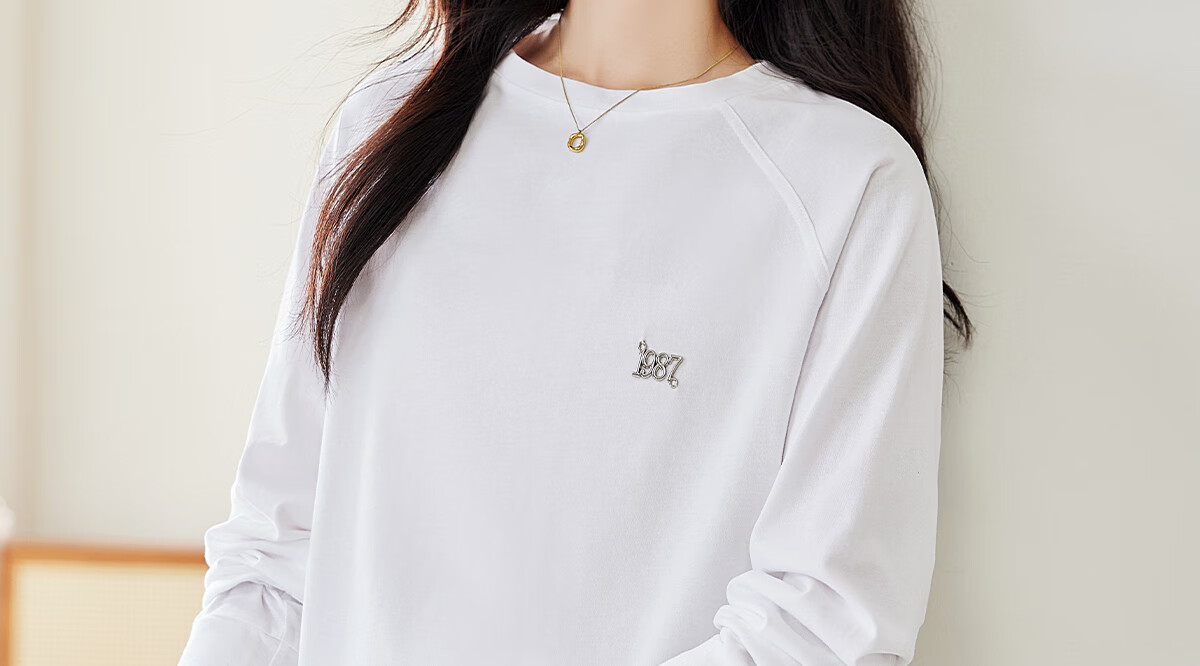 PinCai Long-Sleeve T-Shirt for Women, Classic Loose-Fit Base Layer, Stylish Niche Top for Inner Wear P12KE1855 34