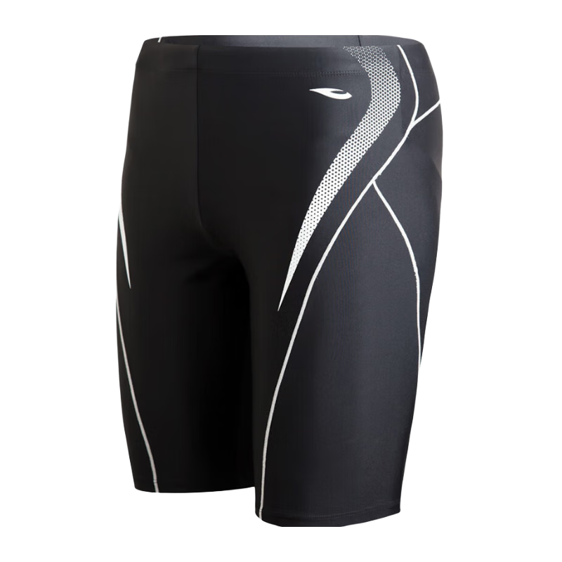 Hosa Men's Professional Knee-Length Swim Shorts, Elastic Chlorine-Resistant Non-Binding Hot Spring Men's Swimwear, Gray, 3XL