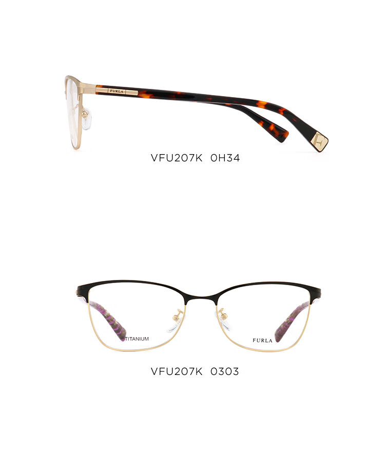 FURLA Women's Full-Frame VFU254 Fashionable Commuter Myopia Optical Glasses Frame 530891 Optical Glasses 6