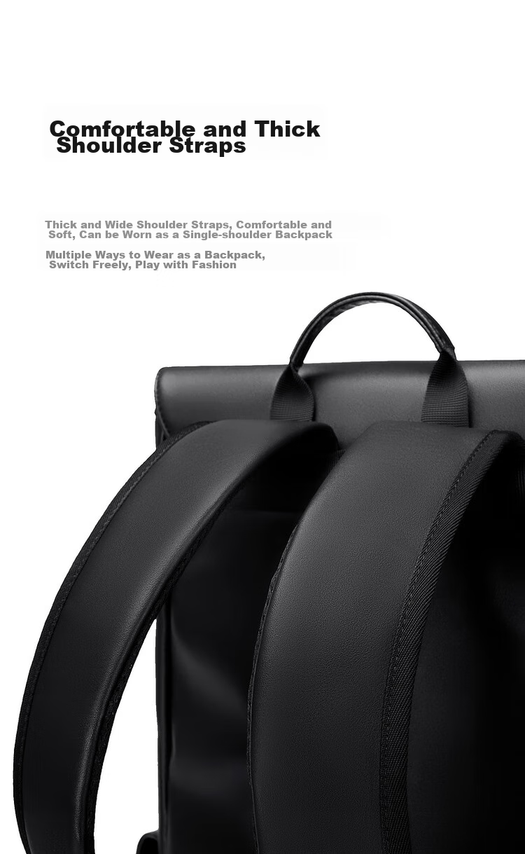 GOLF Backpack for Men, Casual Soft Leather Backpack, Laptop Bag for Students, Flip-Top Travel Outdoor Business Sports Backpack 11