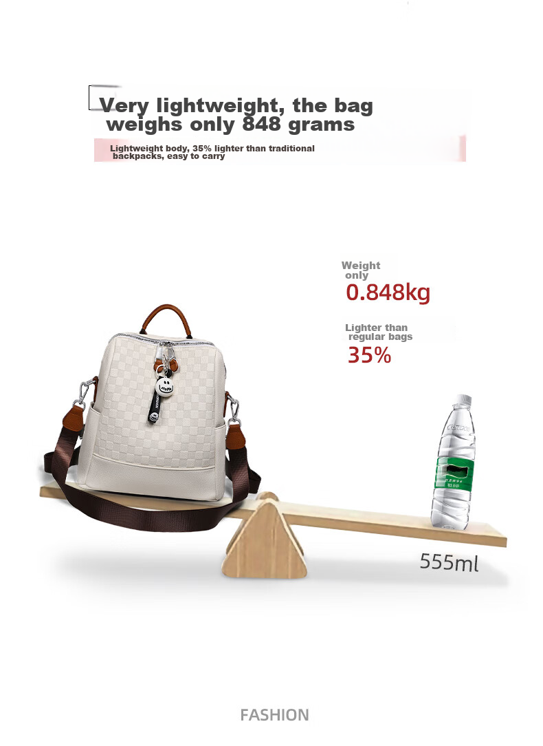 Aiqinghai Top-Grain Leather Backpack for Women, Luxury Brand School Bag, Crossbody Bag, Stylish Casual Versatile Birthday Gift 10