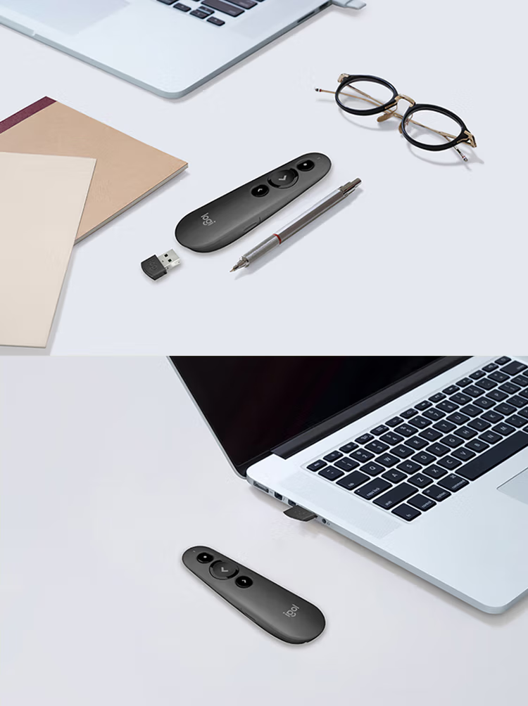 Logitech R500 Enterprise-Grade Upgraded Wireless Presenter R500S Laser Pointer PPT Page-Turning Pen for Business Office Use, Compatible with Mac iOS, Gray 10