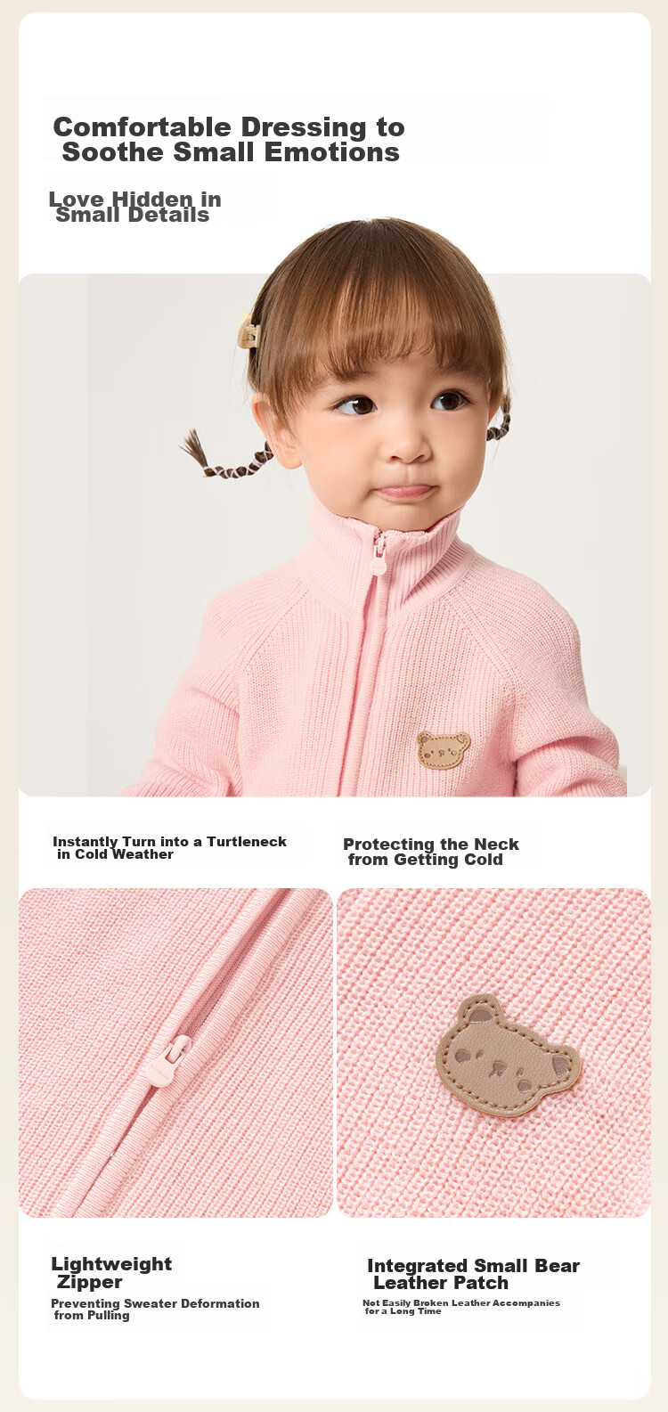 BALABALA Children's Clothing, Baby Sweater, Winter Undershirt for Kids, Infant Wool Sweater, Cardigan, Warm Knitted Cardigan for Boys And Girls 10