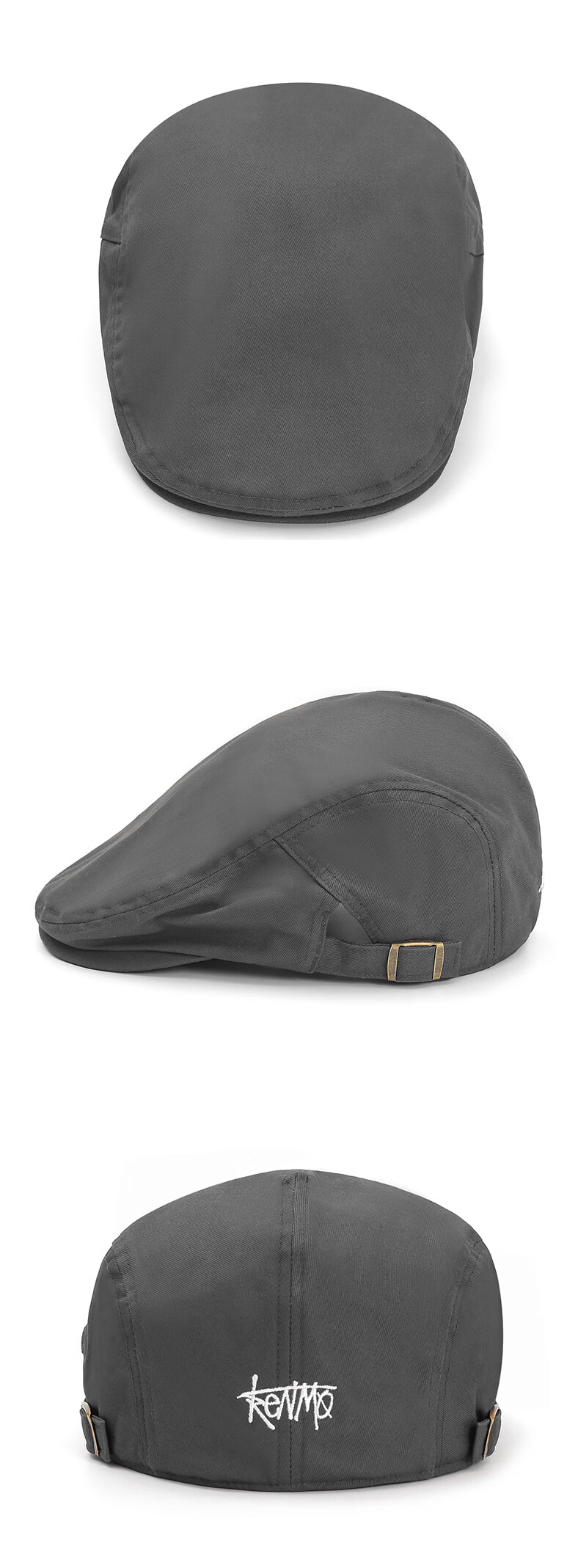 Kenmore Retro Beret Reversible Painter Cap Unisex Duckbill Hat Black One Size 8
