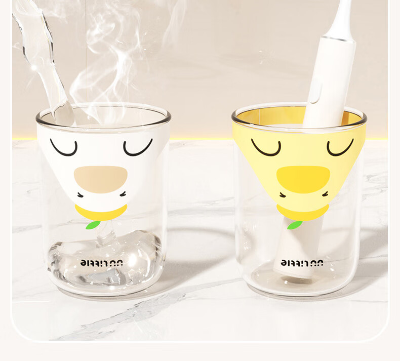 Siwangongli Suction Cup Mouthwash Cup Toothbrush Holder, No Drilling Required, Toothbrush Cup, Bathroom Wall-Mounted Children's Toothbrush And Toothpaste Rack 2
