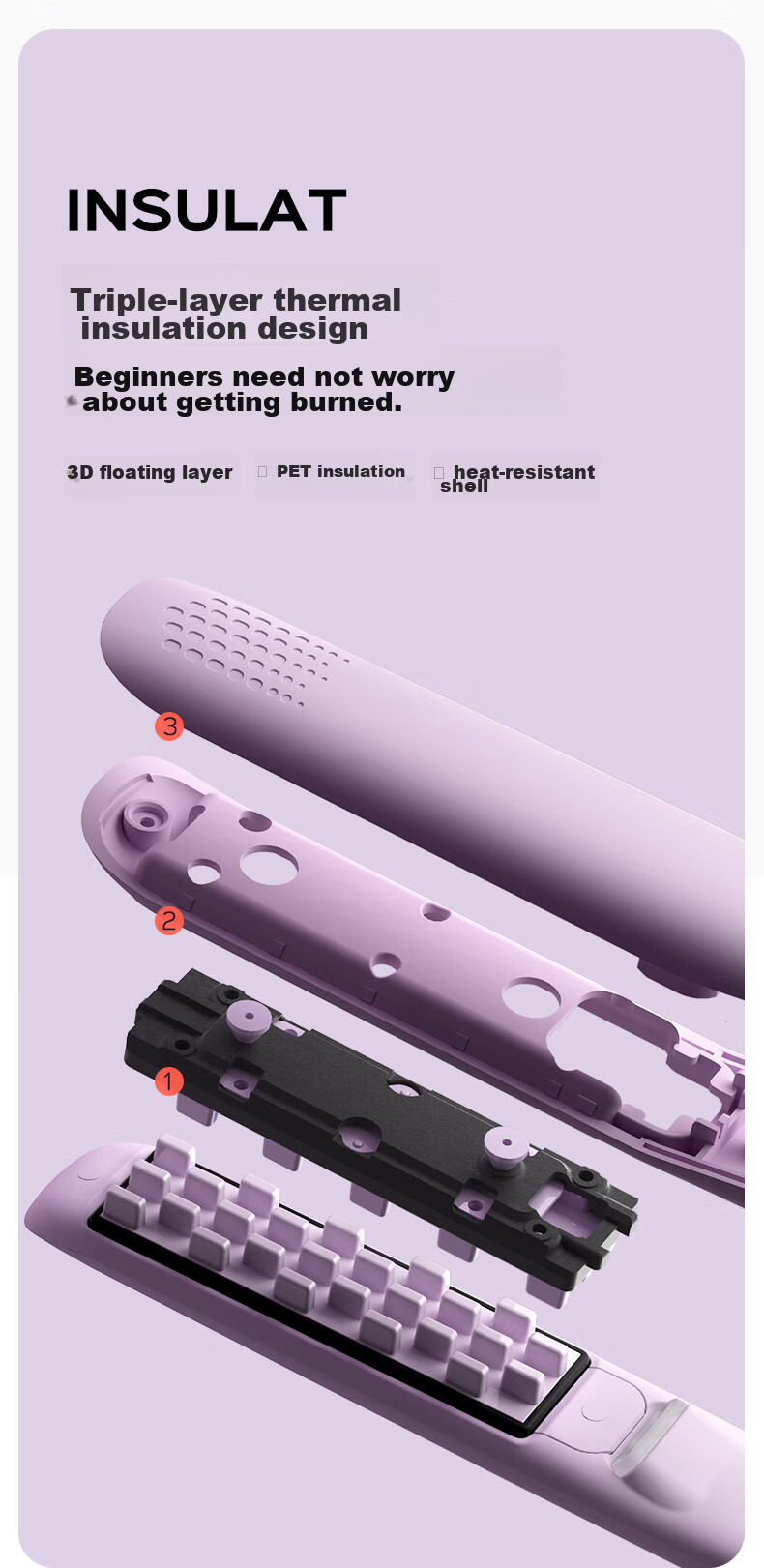 Lena Corn Hair Straightener, High Crown Negative Ion Hair Straightener, Mini Portable Root Lift for Men And Women, Travel-Friendly LN-W3 Gift 11