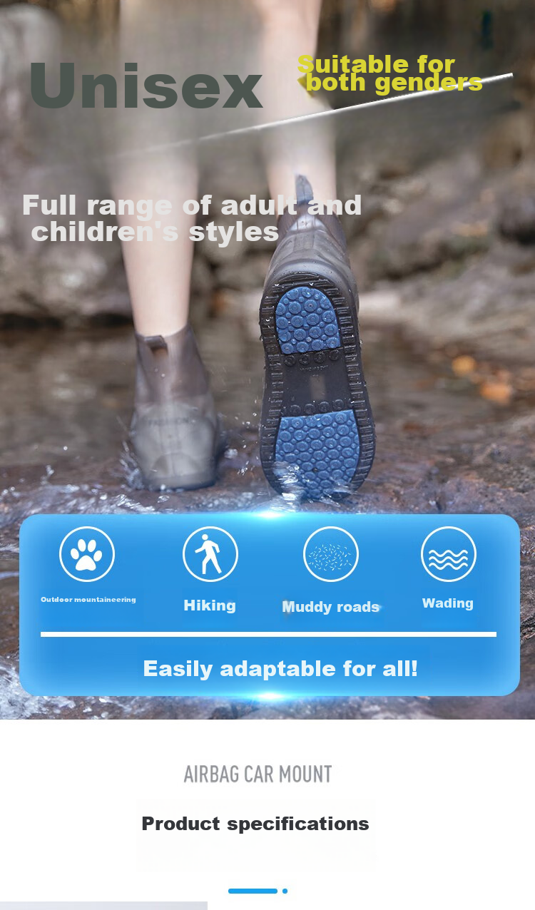 BWNK Waterproof Shoe Covers for Men And Women, Silicone Rain Shoe Covers, Thickened Wear-Resistant Rain Protection Foot Covers, Rain Boots, Brown M Size 1