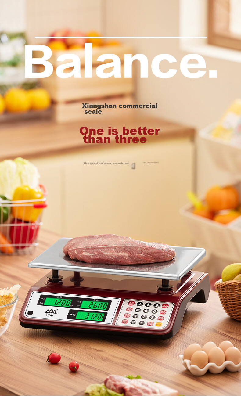 Xiangshan Electronic Scale for Commercial Use, Weighing Scale for Food And Vegetables, High-Precision Kitchen Scale, Platform Scale for Fruits And Vegetables, 30kg Capacity 1