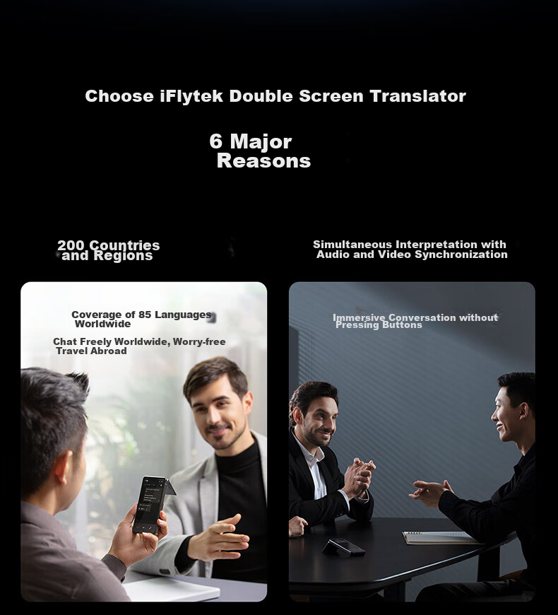 IFLYTEK Dual-Screen Translation Device, Multi-Language Offline Translator, Real-Time Translation Pen for Subtitles And Oral Communication While Traveling Abroad 3