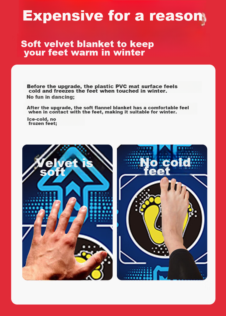 HongTai Double-Person Wireless Dance Mat, Home TV Dance Machine, Game Motion Sensing Hand And Foot Dancing, Leg Beautifying, Children's Running Mat 3