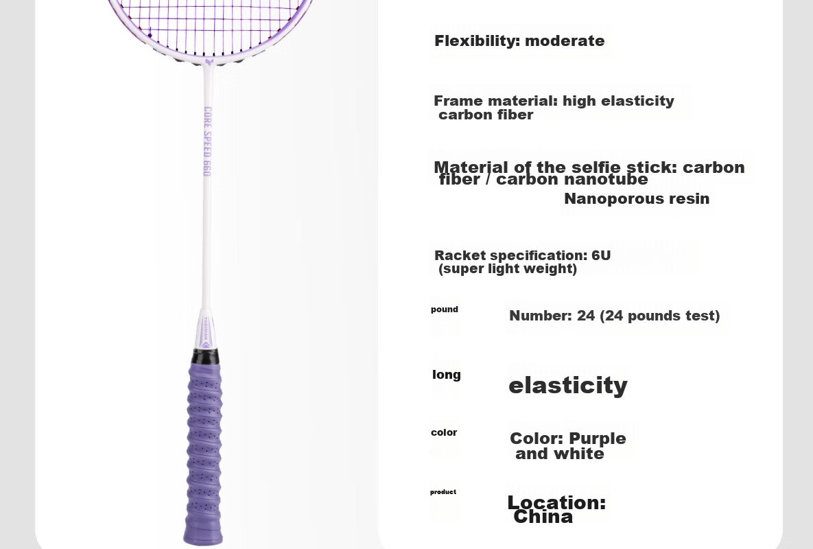 Yodiman Fresh White Pair of Badminton Rackets, Full Carbon Ultra-Light 6U Double Rackets 650+660 (Badminton Set) 29