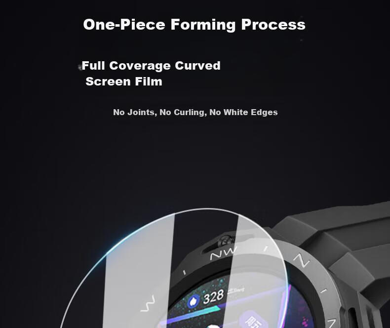 ESCASE [Three-Pack] Huawei WATCH GT Cyber Watch Screen Protector, Tempered Glass Film for Huawei Smartwatch, Full Coverage Anti-Drop Protective Film 6