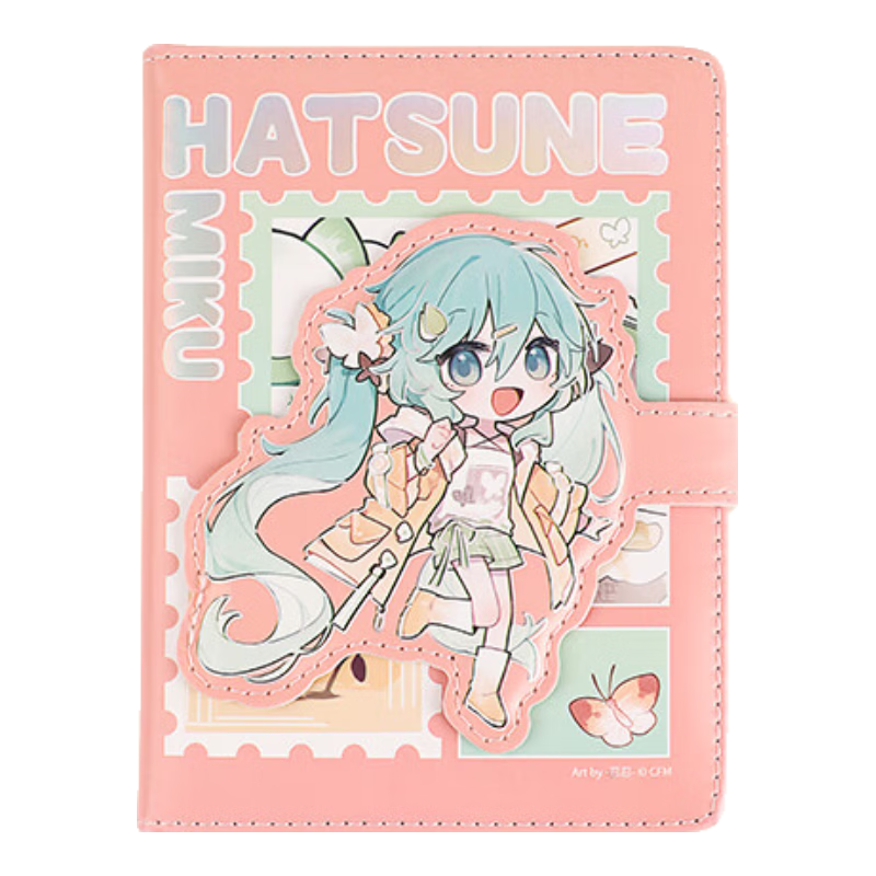 GuangBo Hatsune Miku Official Merchandise Anime Planner, High-Quality Magnetic Cover Diary with 96 Pages/105*140mm CY997027-D Gift