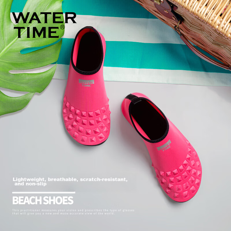 Аквашузы WATERTIME для мужчин и женщин, быстросохнущие, дышащие, нескользящие, для дайвинга, пляжа, снорклинга, размер L (39/40), розовые