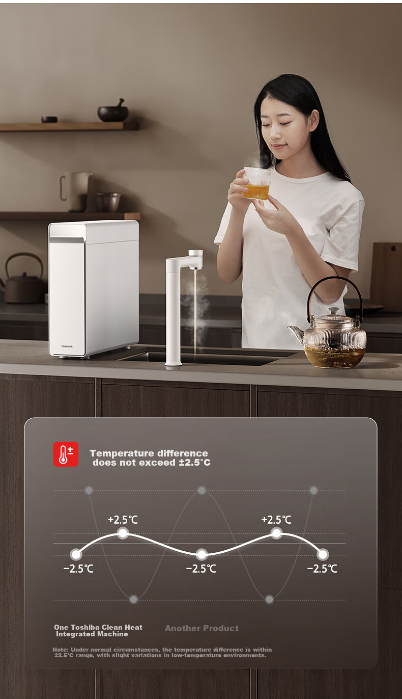 TOSHIBA [Da Bai Li 1000G Integrated Hot Water Purifier], Household Kitchen Under-Sink Water Purifier with Heating Function, All-In Machine, Thick Film Rapid Heating, UV Sterilization Certified for Mothers And Babies, No Scale Inhibitor 5