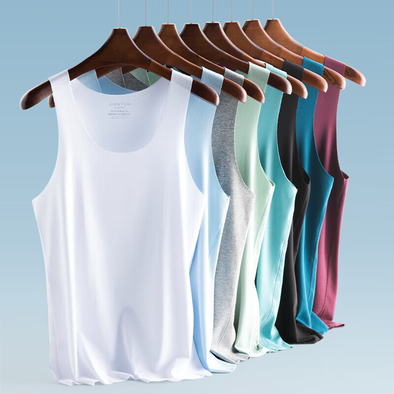 Jianyun Modal Seamless Tank Top for Men, Thin Sports Sweat-Absorbing Undershirt, Breathable Fitness Vest, Undershirt, Camisole Underwear
