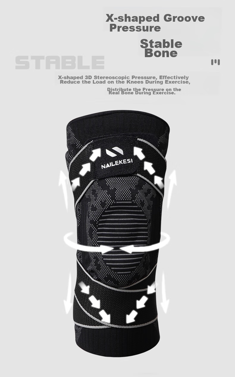 NAILEKESI N Knee Brace Professional Sports Men's Knee Joint Protector for Meniscus Injury Fixation Bandage Compression Badminton Basketball 10
