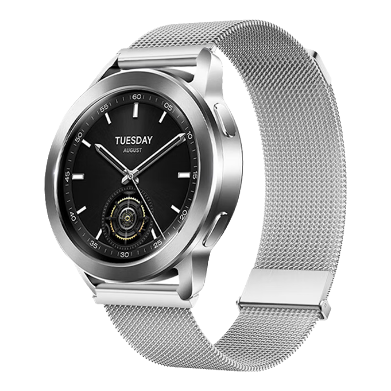 Weiqiantu Compatible with Xiaomi Watch S5/S4/S3/S2 Strap, S1 Pro Band, Milanese Magnetic Stainless Steel Sports Watch Wristband | Dual Magnetic [Silver]