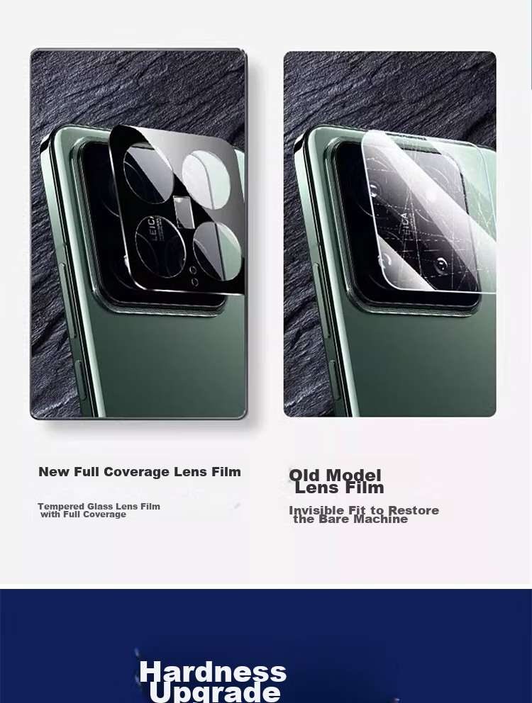 ESCASE Xiaomi 14 Camera Lens Protector, High-Definition Tempered Glass Film, AR Anti-Glare Full Coverage Phone Rear Camera Protective Film, Shockproof, Anti-Fingerprint, Ultra-Thin Glass Screen Protector 5