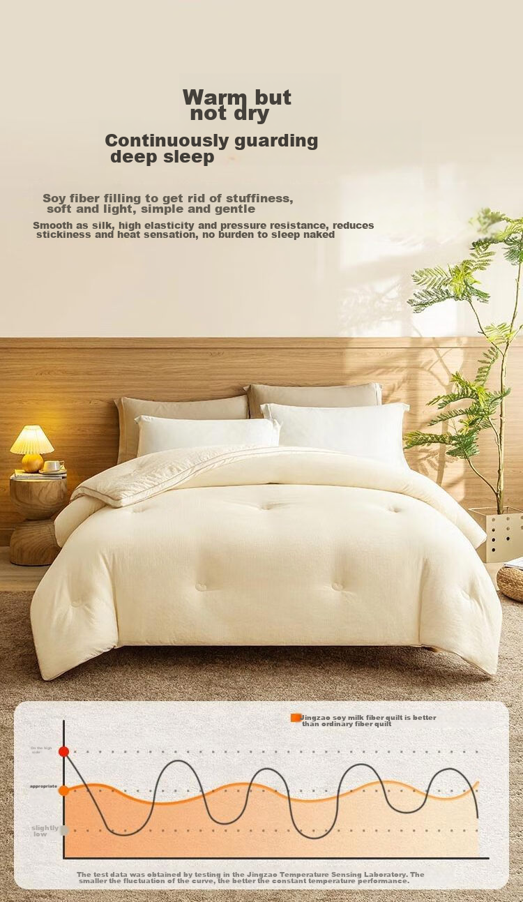 JD Original Soft Soybean Fiber Comforter, Warm And Moisturizing Winter Thick Quilt for Two People, 6 Jin (3 Kg), 2x2.3m 11