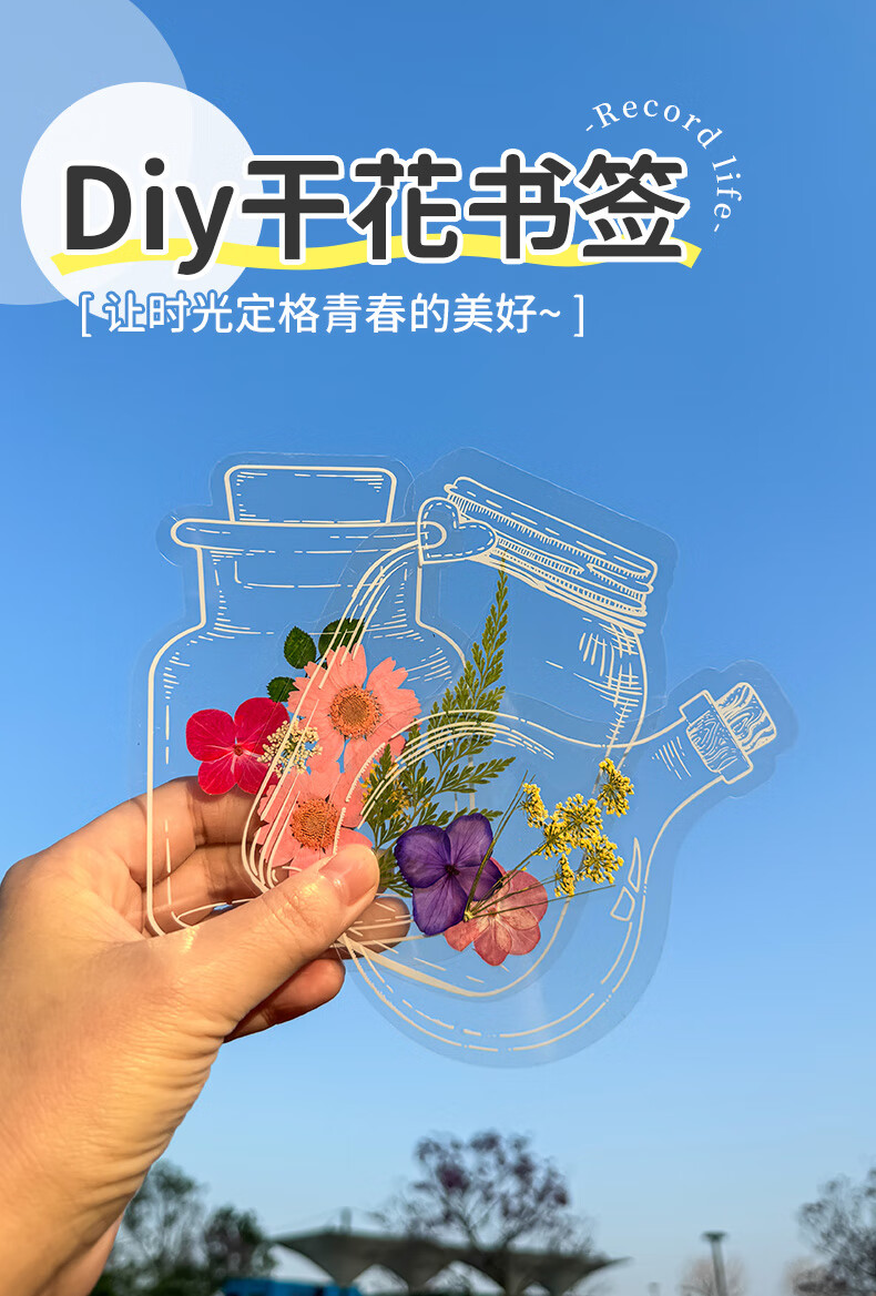 TIANSE Dried Flower Bookmark Pressed Flower Craft Kit Creative Handmade Graduation Souvenir Gift for Boys and Girls Plant Specimen Tassel Material Pack Multicolor 10 Pieces TS-6138 1