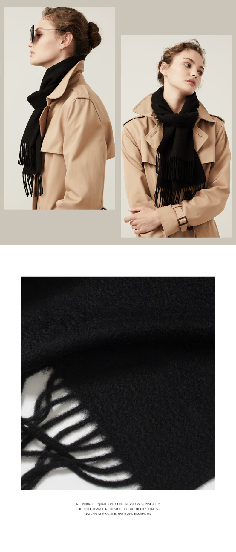 Hengyuanxiang Scarf for Women, Autumn And Winter Pure Wool Neck Warmer, Birthday Gift for Mothers And Elderly, Corporate Annual Meeting And National Day Festival Gift Box Set 30