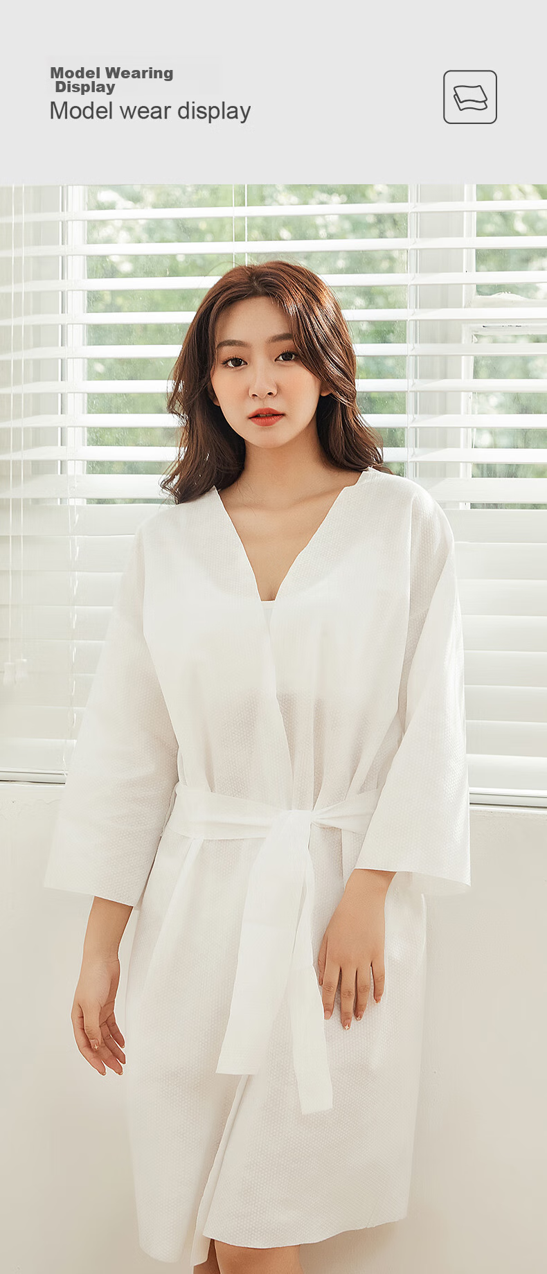 JOYTOUR Disposable Bathrobe Cotton Washless Pajamas Unisex Travel Hotel Sauna Steam Bath Essential for Men And Wome 12