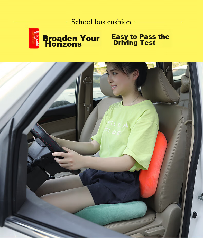 Huashi Car Seat Cushion Height-Increasing Pad, Driving Practice Seat Cushion for Short People, Female Driver Exam Seat Cushion, All-Season Universal 1