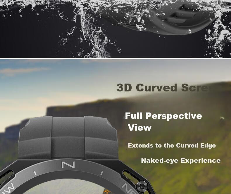 ESCASE [Three-Pack] Huawei WATCH GT Cyber Watch Screen Protector, Tempered Glass Film for Huawei Smartwatch, Full Coverage Anti-Drop Protective Film 15