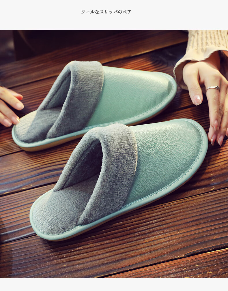 GUOLUOFEI Autumn And Winter Cowhide Slippers for Men And Women, Indoor Non-Slip Warm Genuine Leather Cotton Slippers, Wine Red, Size 40-41 14