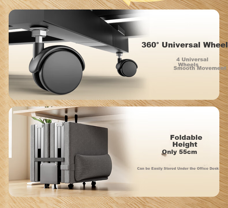 Wenna Folding Bed, Single Nap Bed for Office, Accompanying Bed, Wooden Board Bed, Four-Fold Foam Bed, 70cm 10