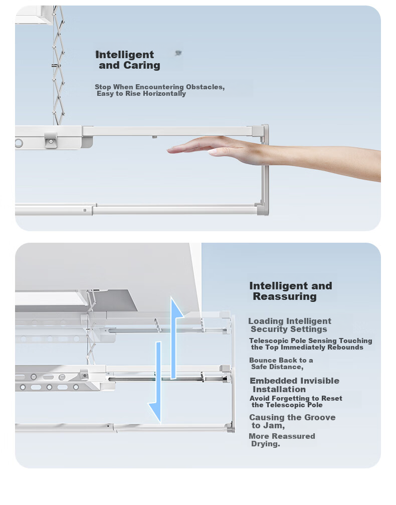 Mr.Bond Ultra-Thin Invisible Embedded Electric Clothes Drying Rack, Fully Automatic Intelligent Retractable Clothes Drying Machine M18A 14
