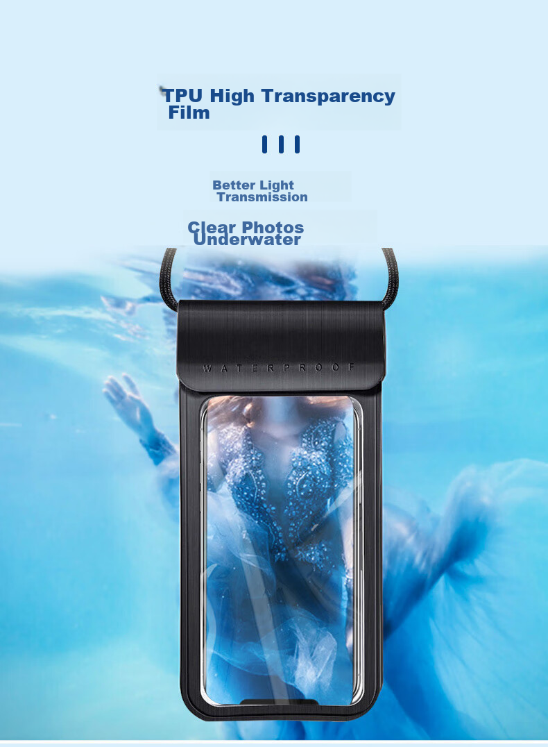 NOLANSEND Waterproof Phone Case, Waterproof Bag, Swimming Bag, Waterproof Pouch, Touchscreen Compatible, Photo-Taking Waterproof Bag, Black, N751 8