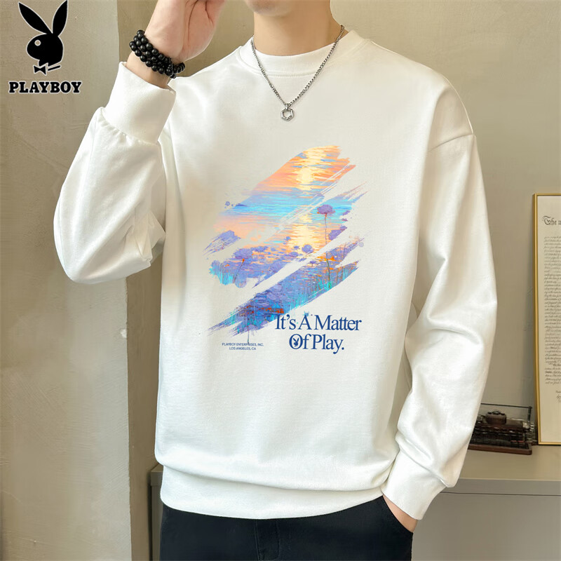 Мужская толстовка PLAYBOY, осенне-зимняя куртка, свитшот с длинным рукавом, свободный повседневный трендовый спортивный костюм с круглым вырезом