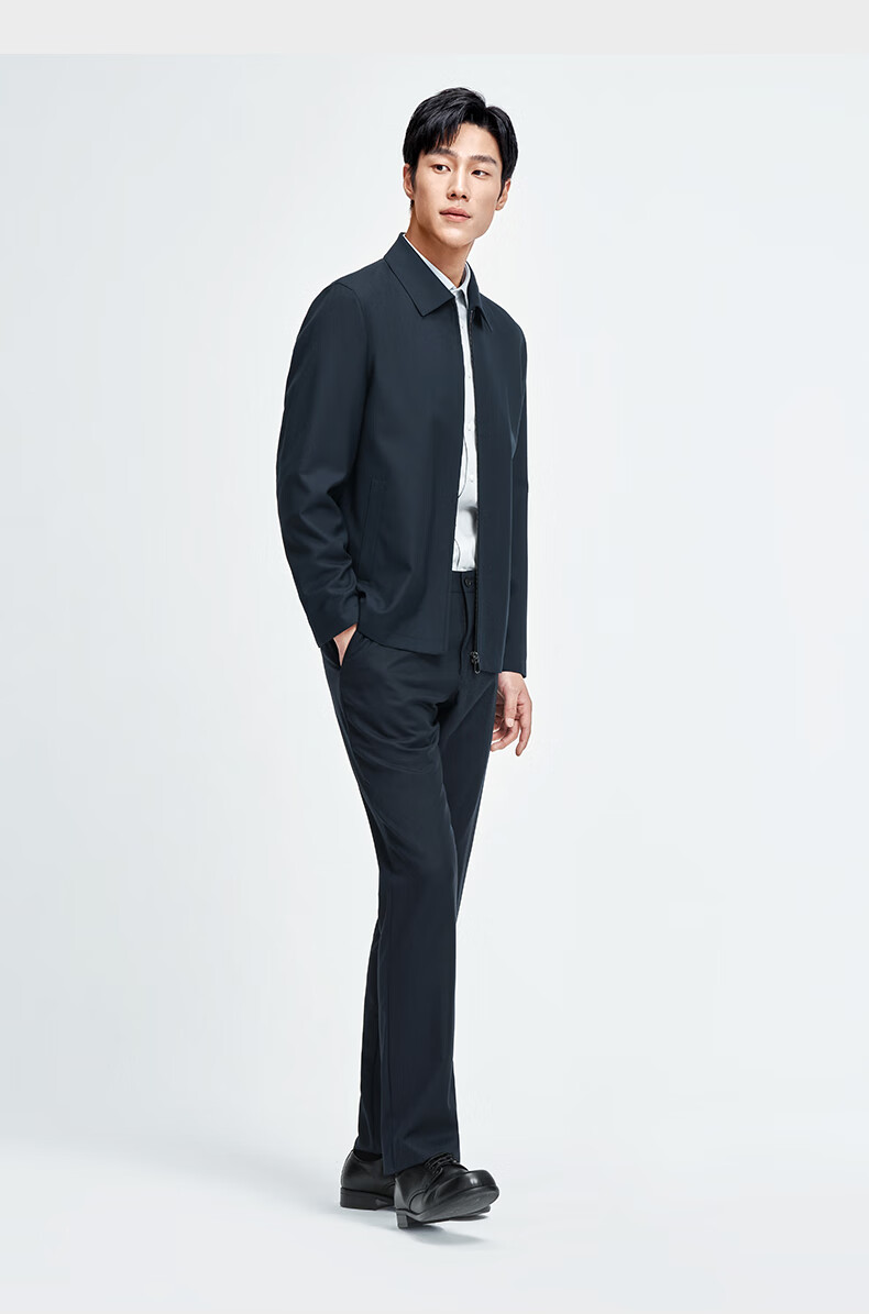Goldlion [Yun Gan Dashi] Spring And Summer Anti-Static Washable Wool Lapel Business Jacket for Men, Navy Blue, XL 14