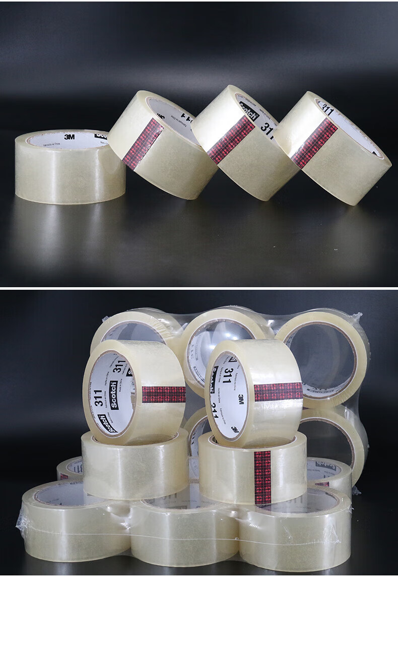 3M 311 Transparent Tape, Car Decoration Fixation, Packing And Sealing Tape, 48mm×50m (6 Rolls) 10