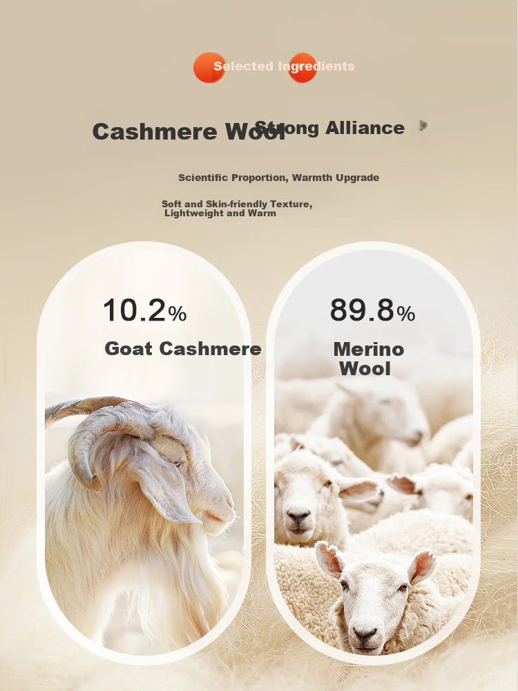 Antonio Men's Premium Wool Sweater 10.2% Cashmere 89.8% Merino Wool Solid Color Basic Knitwear 5