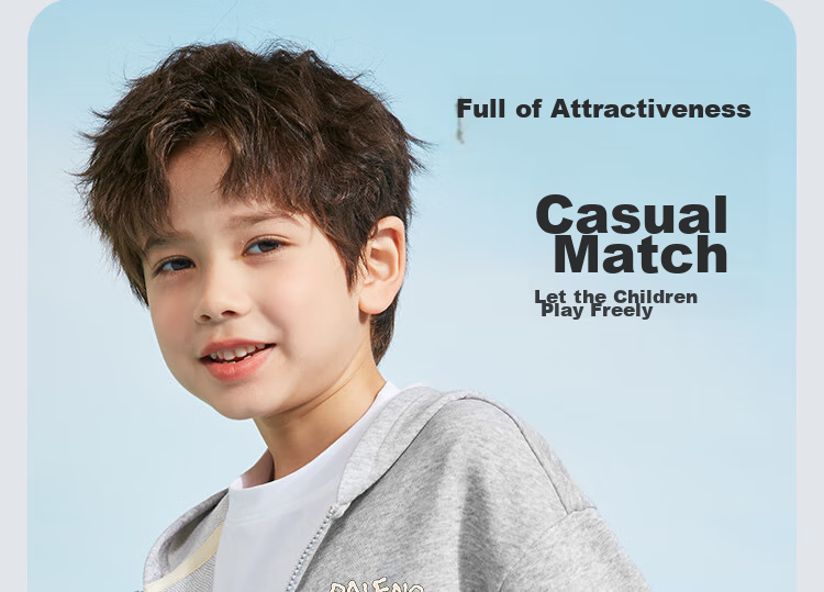Baleno Boys' Jacket, Spring And Autumn 2026 Style, Casual Loose Outerwear for Boys, Spring Clothing for Older Children, Hooded Cardigan, Children's Wear 10