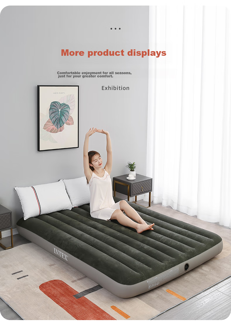INTEX Inflatable Mattress, Camping Outdoor Air Bed, Floor Sleeping Pad, Home Automatic Inflation Bed, Single Folding Bed, 64107N 12
