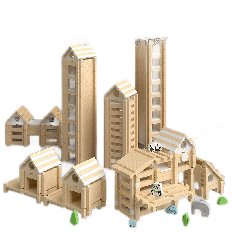 SHIGUANGXUE Lu Ban Mortise And Tenon Building Blocks, Children's Toy House, Construction Game, Wooden Toys, Birthday Gift for Boys And Girls