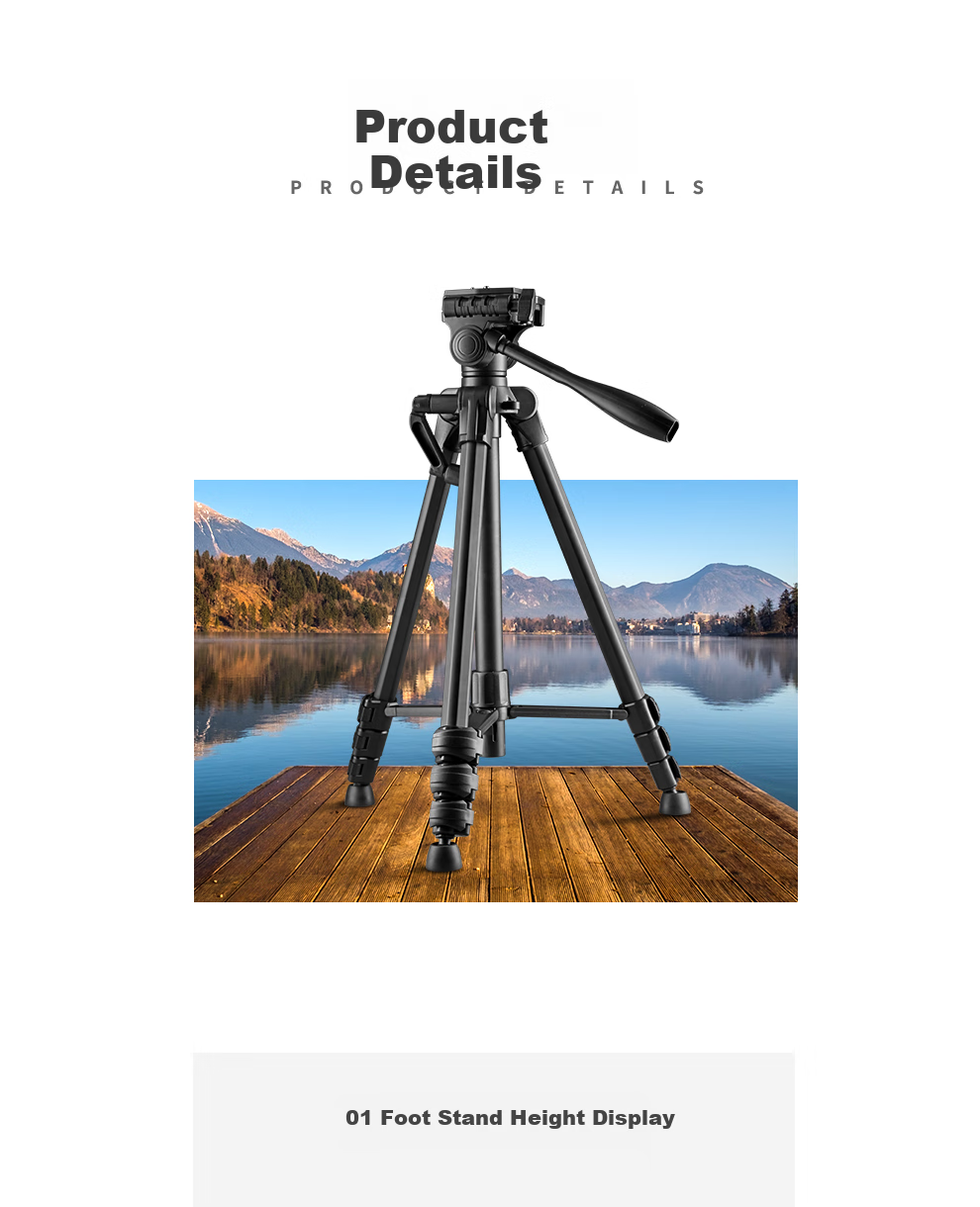 Weifeng WF-3320A Portable Tripod, Mirrorless And DSLR Camera Tripod, Camera And Smartphone Photography Outdoor Live Streaming Night Fishing Light Projector Floor Stand 10