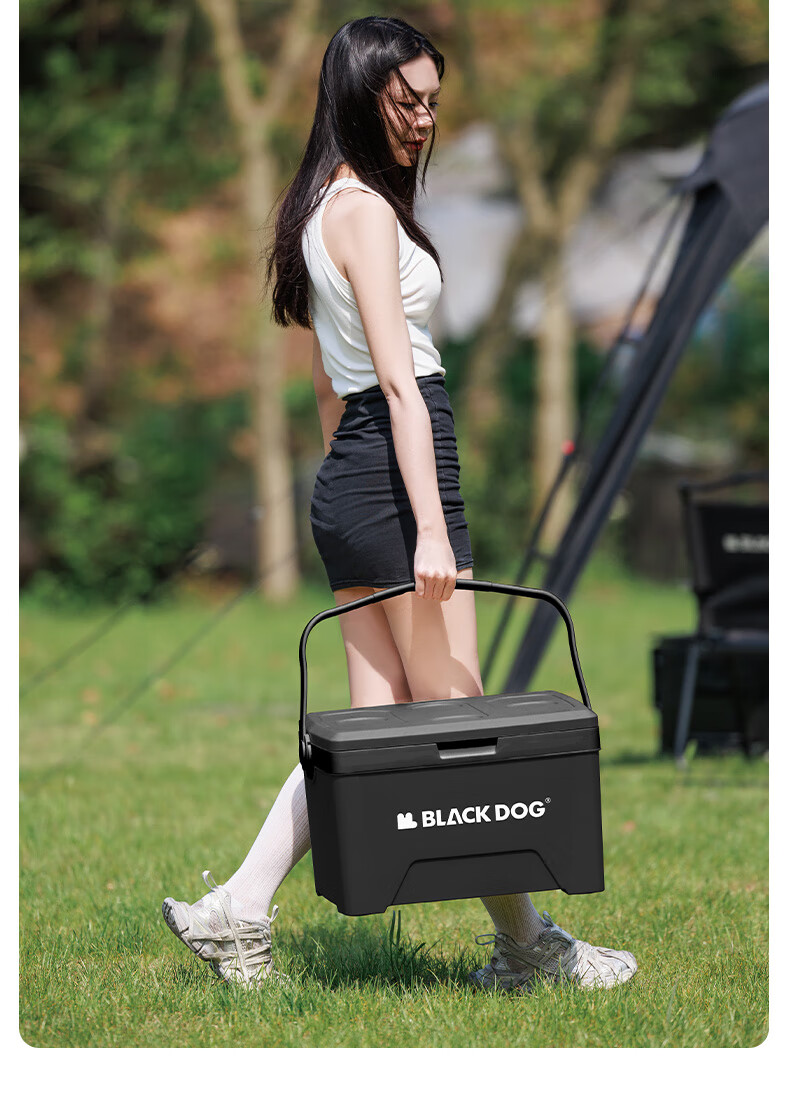Black Dog Outdoor Cooler Box for Camping, Picnic, Cold Storage, Food Preservation, Takeout And Fishing, 25L Night Black 25