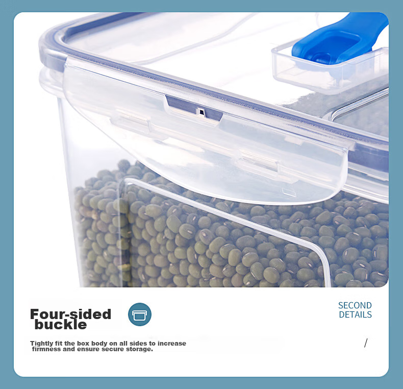 JEKO&JEKO Refrigerator Storage Box, Food-Grade Kitchen Sealed Container, Egg Storage Box, Airtight Storage Box, 5L Capacity, Set of 4 11