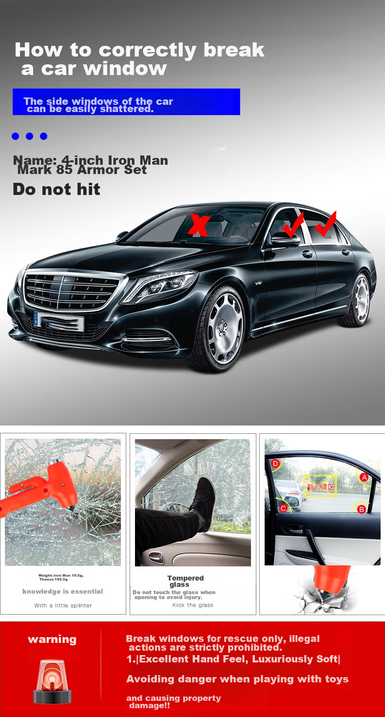 Kulaipu Car Safety Hammer, Window Breaker, Emergency Rescue Multi-Functional Fire Hammer, Vehicle-Mounted Life-Saving Hammer with Bracket KLP-86 10